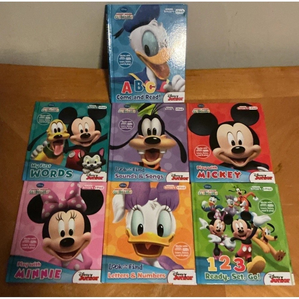 Mickey Mouse Clubhouse My First Smart Pad Books Lot Of 7, ABC, 1 2 3, Words